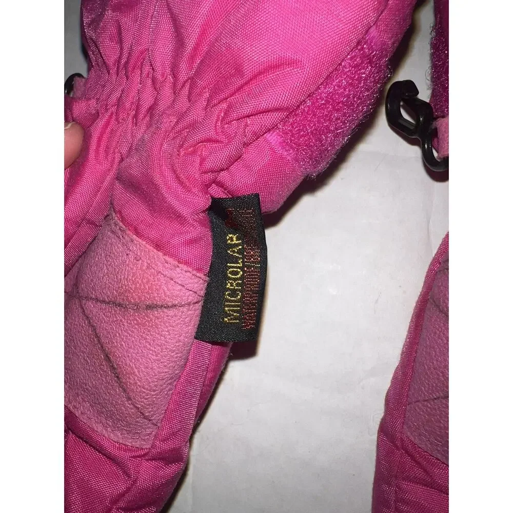 Vintage 1980's 90's HOTFINGERS SZ Youth Large Ski Winter Snow Gloves Pink